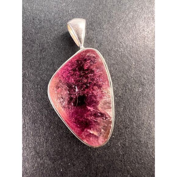 NEW Bi color pink tourmaline sterling silver pendant 1.94 grams - Picture 2 of 10